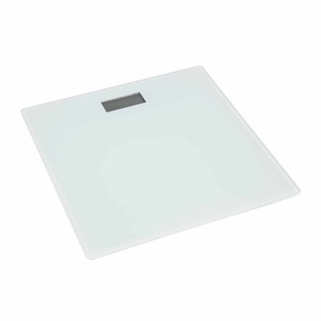 Home Basics Contemporary Sleek LCD Display Digital Glass Bathroom Scale, White BS41453